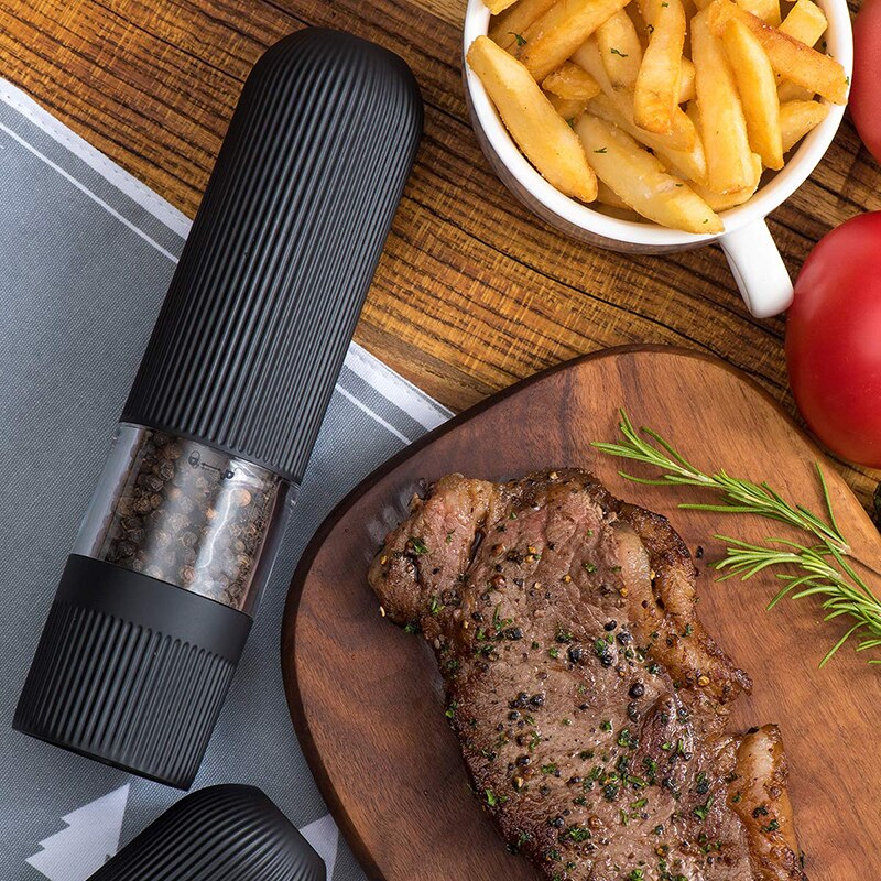 Salt and Pepper Mills,Electric Kitchen Spice Grinders Set With Bright Light,Adjustable Powered Shakers,Automatic One Hand Mills