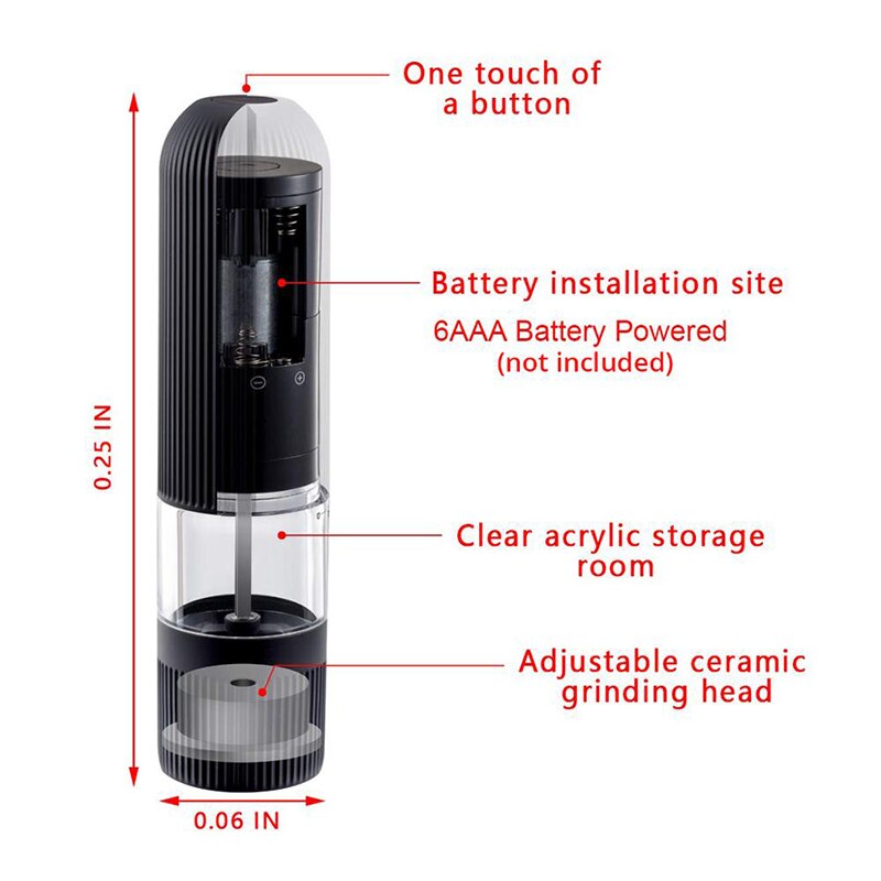 Salt and Pepper Mills,Electric Kitchen Spice Grinders Set With Bright Light,Adjustable Powered Shakers,Automatic One Hand Mills