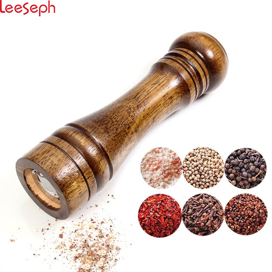 Salt and Pepper Mills, Solid Wood Pepper Mill with Strong Adjustable Ceramic Grinder  5&quot; 8&quot; 10&quot; - Kitchen Tools by Leeseph