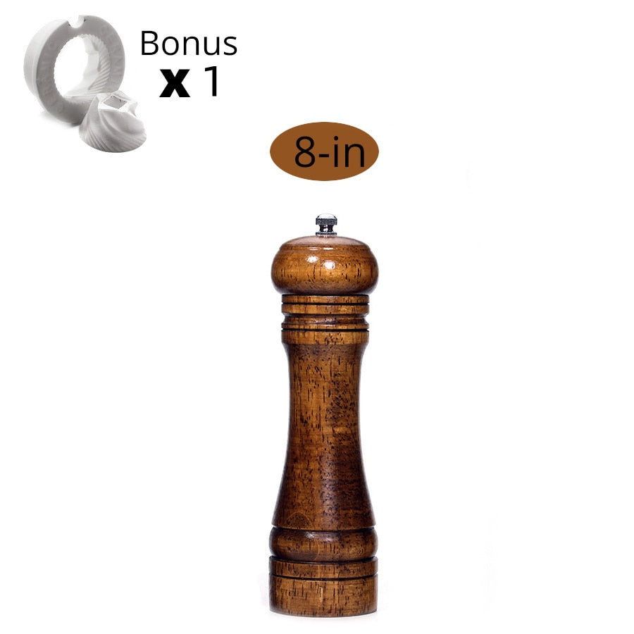 Salt and Pepper Mills, Solid Wood Pepper Mill with Strong Adjustable Ceramic Grinder  5&quot; 8&quot; 10&quot; - Kitchen Tools by Leeseph