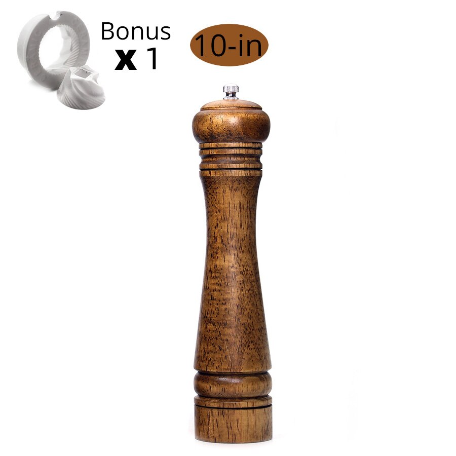 Salt and Pepper Mills, Solid Wood Pepper Mill with Strong Adjustable Ceramic Grinder  5&quot; 8&quot; 10&quot; - Kitchen Tools by Leeseph