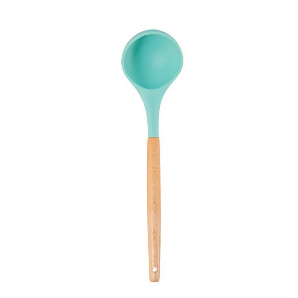 Silicone Kitchen Utensils 1pc, Kitchen Cooking Utensils with Holder, Wooden Handle Silicone Utensils Set, Heat Resistant