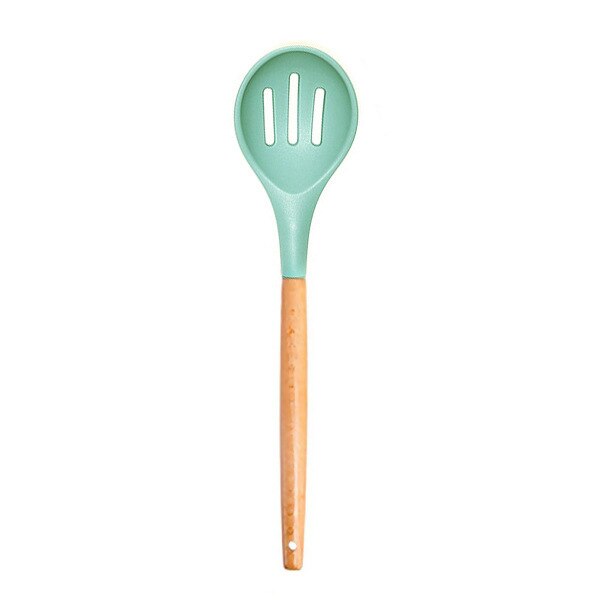 Silicone Kitchen Utensils 1pc, Kitchen Cooking Utensils with Holder, Wooden Handle Silicone Utensils Set, Heat Resistant