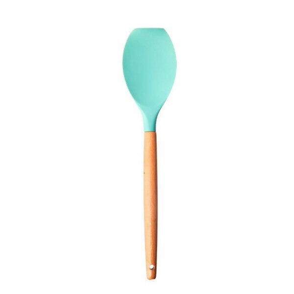 Silicone Kitchen Utensils 1pc, Kitchen Cooking Utensils with Holder, Wooden Handle Silicone Utensils Set, Heat Resistant