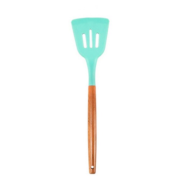 Silicone Kitchen Utensils 1pc, Kitchen Cooking Utensils with Holder, Wooden Handle Silicone Utensils Set, Heat Resistant