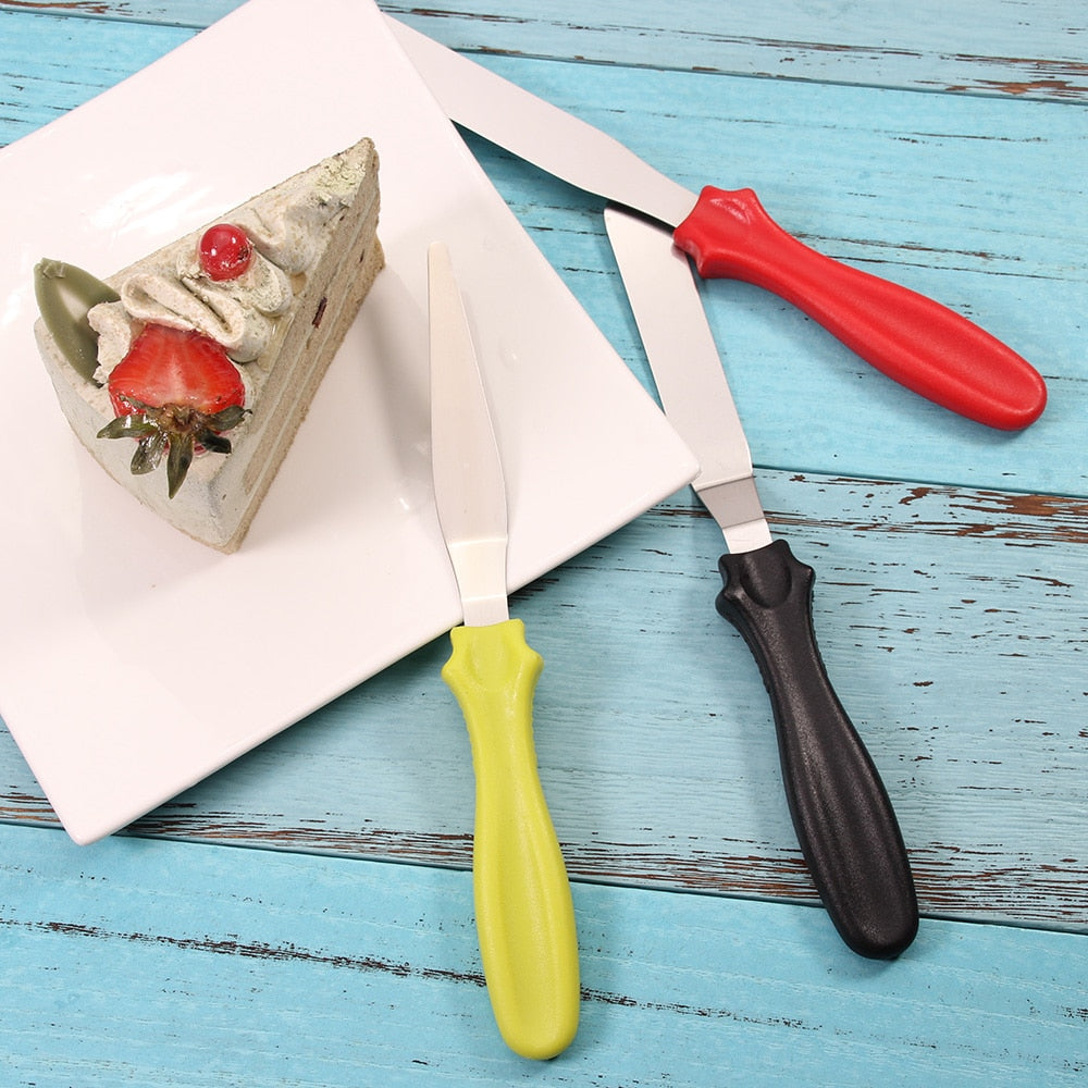 Small Cranked / Angled Spatula Palette Knife set of 3,  Cakes / Icing / Sugarcraft / Fondant - Cake decoration tools