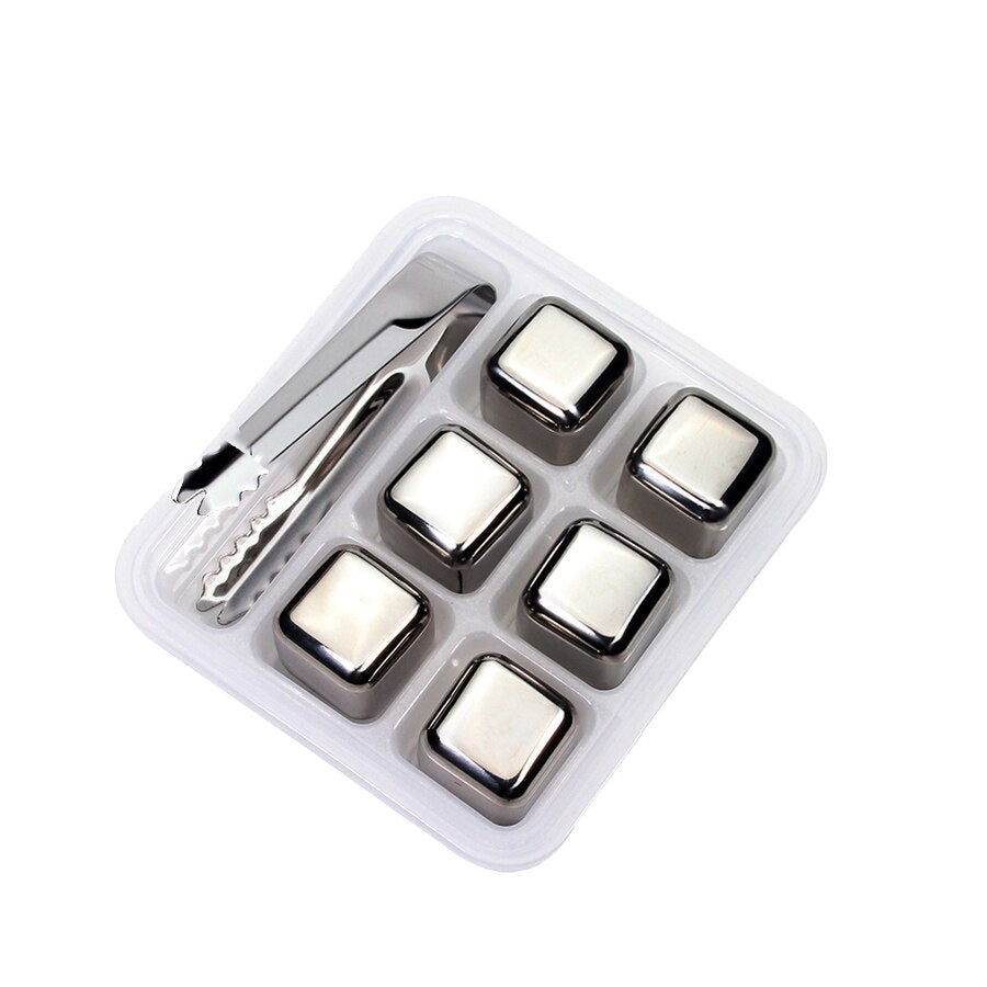 Stainless Steel Ice Cubes, Reusable Chilling Stones for Whiskey Wine, Keep Your Drink Cold Longer, SGS Test Pass