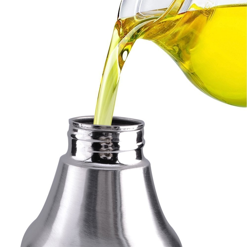 Stainless Steel Olive Oil Dispenser, Leakproof Oil Vinegar Pourer Bottle for Kitchen Accessories