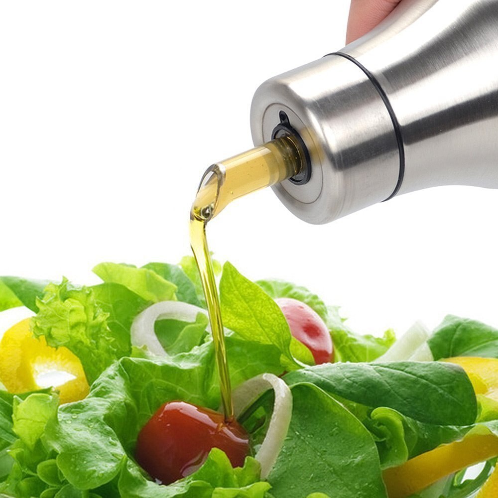 Stainless Steel Olive Oil Dispenser, Leakproof Oil Vinegar Pourer Bottle for Kitchen Accessories
