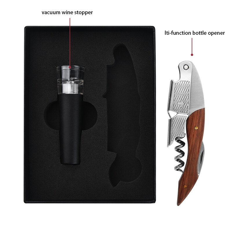 Waiter Corkscrew, Wine Opener, Wine Opener Manual Corkscrew Set, Including Wine Corkscrew Bottle Opener, Wine Stopper