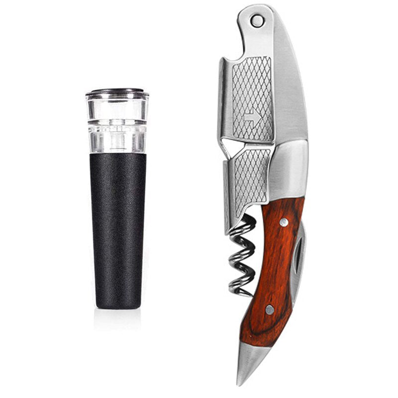 Waiter Corkscrew, Wine Opener, Wine Opener Manual Corkscrew Set, Including Wine Corkscrew Bottle Opener, Wine Stopper
