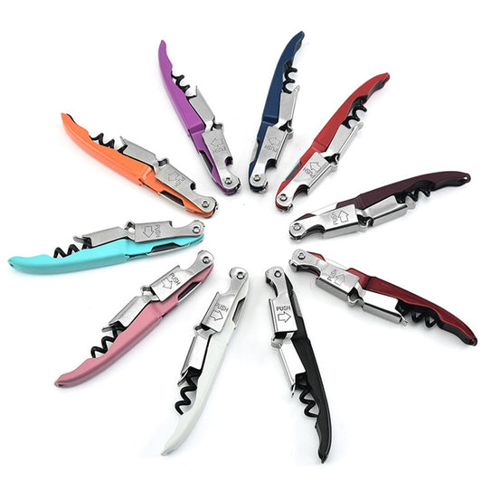 Waiter Corkscrew, Wine Opener with Foil Cutter, Multi-Functional All-in-1, Double Lever Bottle Opener for Bartenders and Gifts