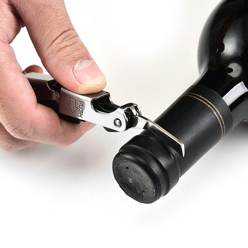 Waiter Corkscrew, Wine Opener with Foil Cutter, Multi-Functional All-in-1, Double Lever Bottle Opener for Bartenders and Gifts