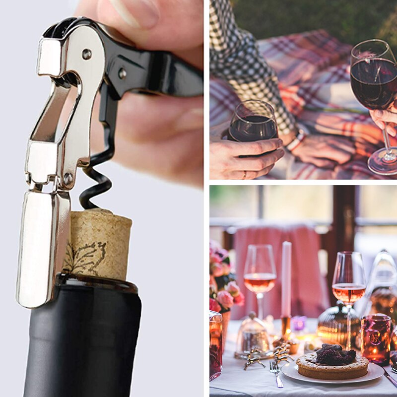 Waiter Corkscrew, Wine Opener with Serrated Foil Cutter, Double Lever Wine Bottle Opener for Bartenders and Gifts