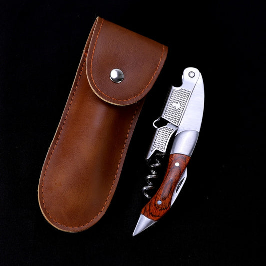 Waiters Corkscrew - Rosewood - French Patented Spring-Loaded Double Lever Wine Bottle Opener for Bartenders and Gifts