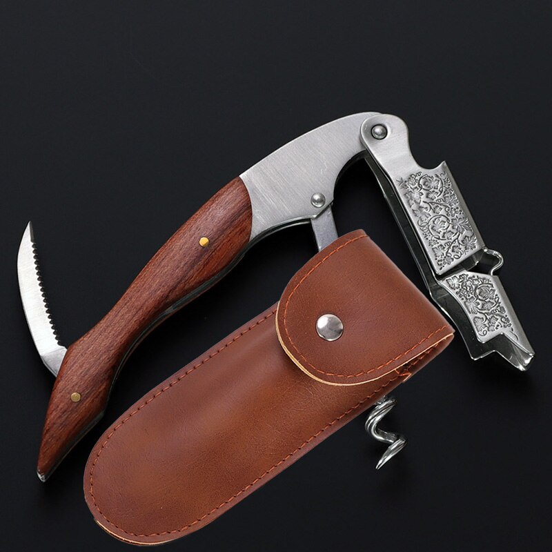 Waiters Corkscrew - Rosewood - French Patented Spring-Loaded Double Lever Wine Bottle Opener for Bartenders and Gifts