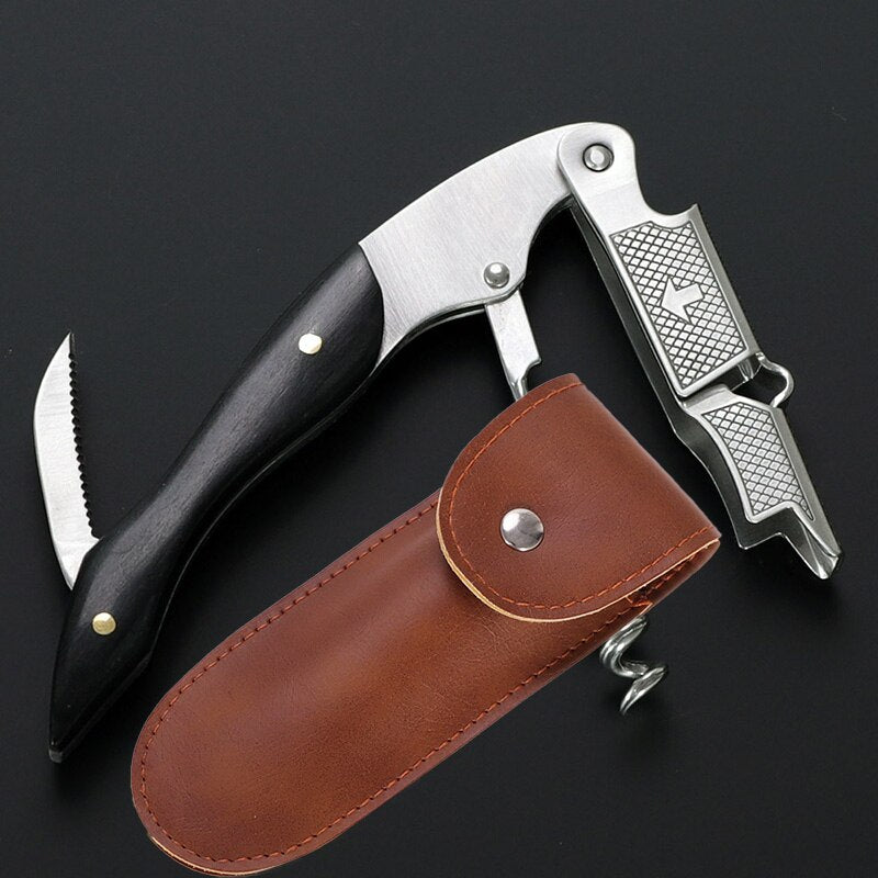 Waiters Corkscrew - Rosewood - French Patented Spring-Loaded Double Lever Wine Bottle Opener for Bartenders and Gifts