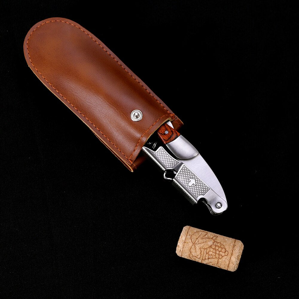 Waiters Corkscrew - Rosewood - French Patented Spring-Loaded Double Lever Wine Bottle Opener for Bartenders and Gifts