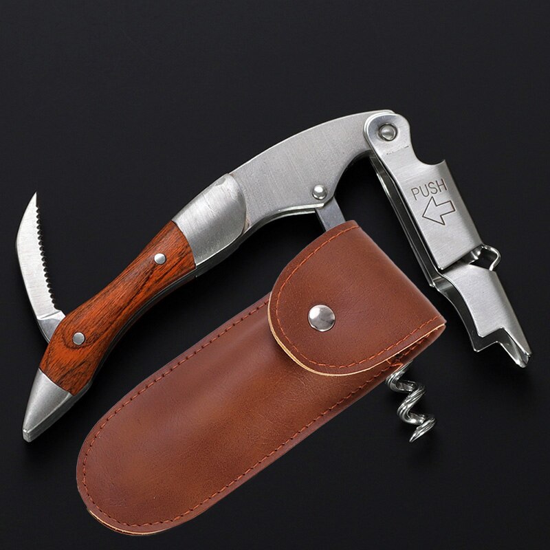 Waiters Corkscrew - Rosewood - French Patented Spring-Loaded Double Lever Wine Bottle Opener for Bartenders and Gifts