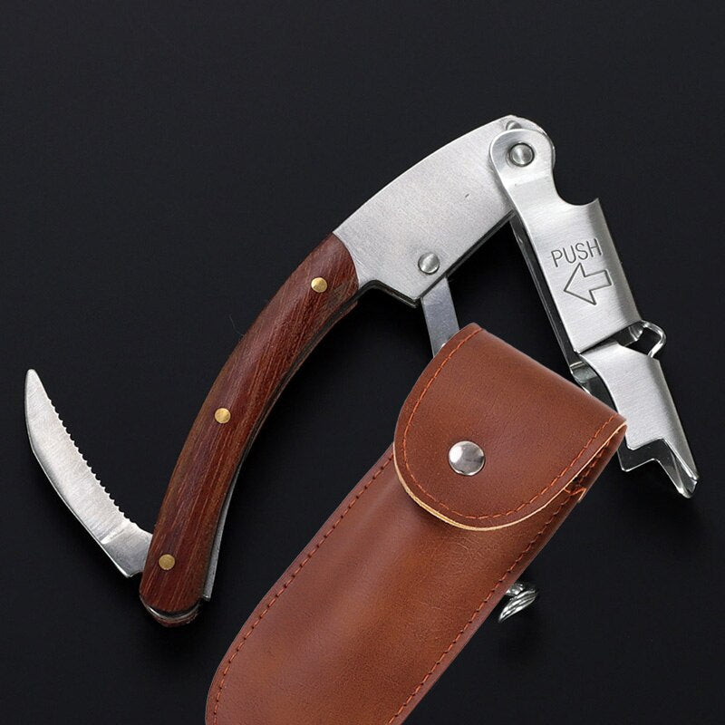 Waiters Corkscrew - Rosewood - French Patented Spring-Loaded Double Lever Wine Bottle Opener for Bartenders and Gifts