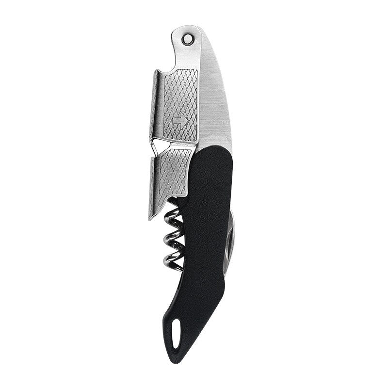 Waiters Corkscrew, Wine Bottle Opener, Professional Waiters Corkscrew with Foil Cutter &amp; Dual Hinge Wine Opener for Bartenders
