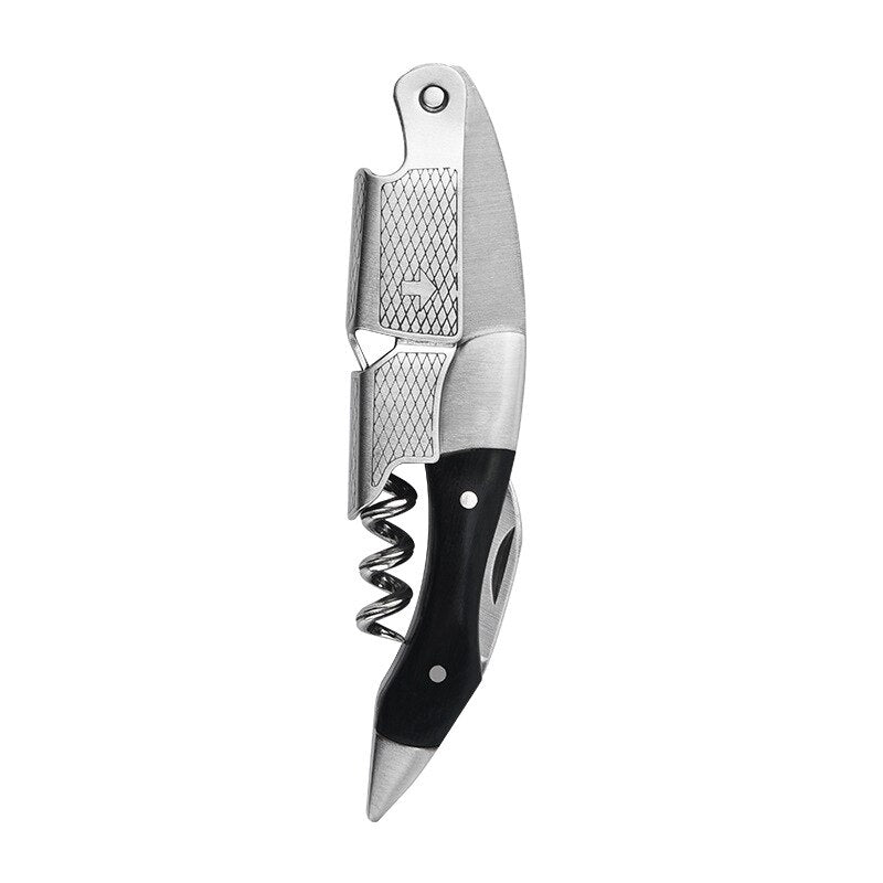 Waiters Corkscrew, Wine Bottle Opener, Professional Waiters Corkscrew with Foil Cutter &amp; Dual Hinge Wine Opener for Bartenders