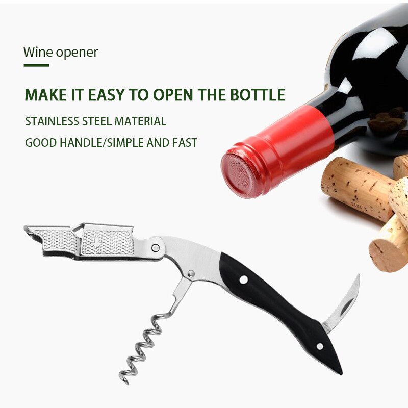 Waiters Corkscrew, Wine Bottle Opener, Professional Waiters Corkscrew with Foil Cutter &amp; Dual Hinge Wine Opener for Bartenders