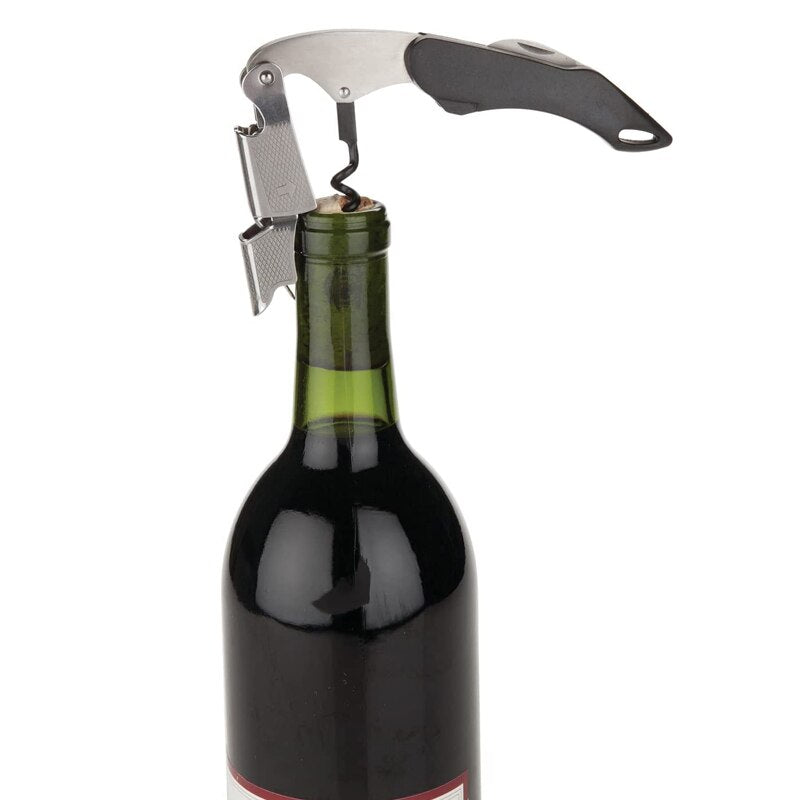 Waiters Corkscrew and Wine Stopper, Wine Key with Foil Cutter Reusable Vacuum Wine Stopper for Bartenders and Gifts