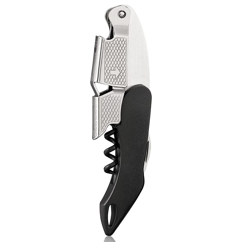 Waiters Corkscrew and Wine Stopper, Wine Key with Foil Cutter Reusable Vacuum Wine Stopper for Bartenders and Gifts