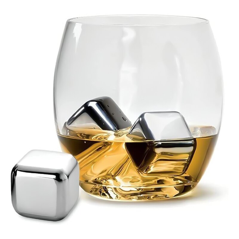 Whiskey Stones, Reusable Ice Cubes, Stainless Steel Ice Cubes, For Whiskey Vodka Liqueurs Wine Beverage Juice or Soda