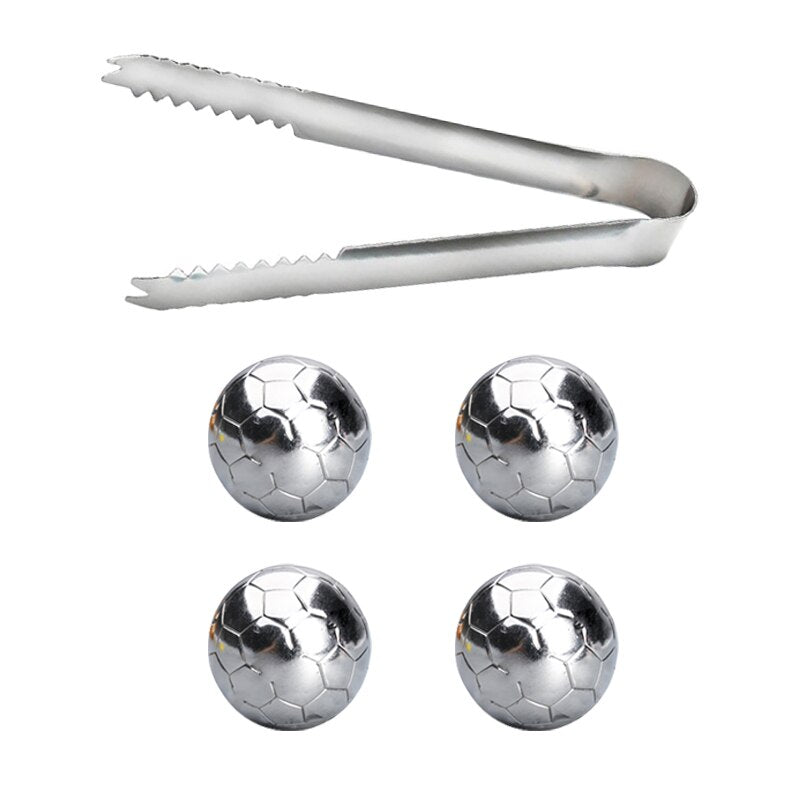Whiskey Stones, Soccer Whiskey Balls Stainless Steel Ice Ball Reusable Chilling Stones for Beer Liquor Juice Drinks Vodka