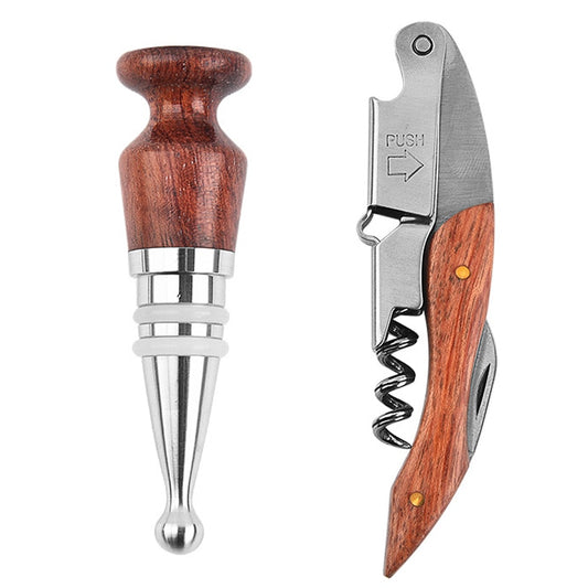 Wine Accessories Set, Stainless Steel Wine Stopper, Waiters Corkscrew 3-in-1 Stainless Steel Wine Key for Bartenders and Gifts