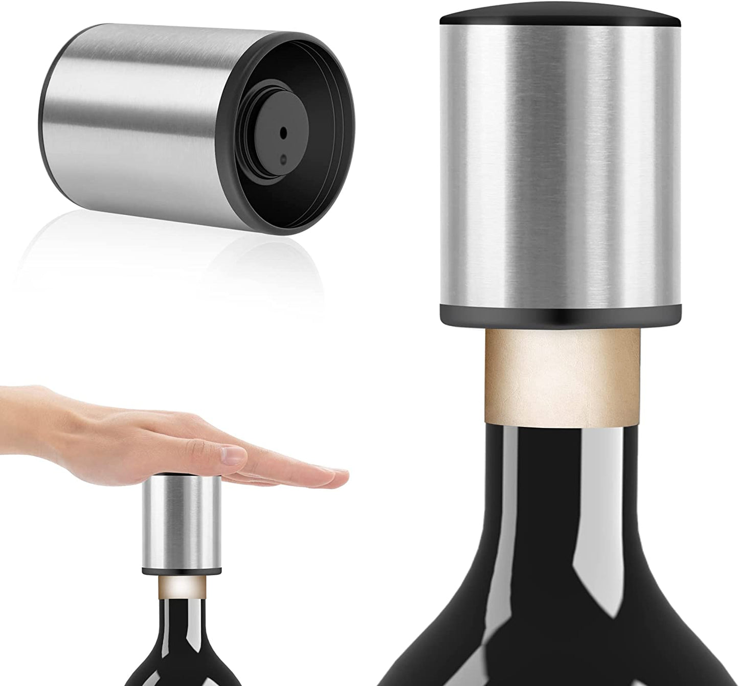 Wine Bottle Stopper, Vacuum Leakproof Wine Stopper for Wine Bottle, Bottle Sealer Keeps Wine Fresh for Family Gifts