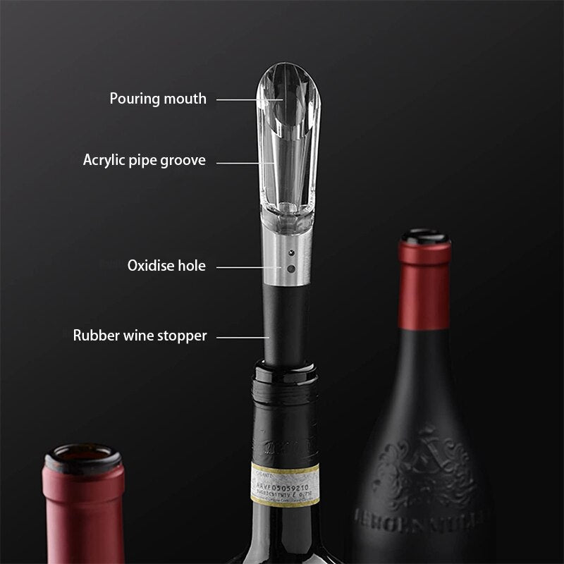 Wine Chiller, 3-in-1 Stainless Steel Wine Bottle Cooler Stick with Aerator and Pourer - Perfect Wine Accessories Gifts