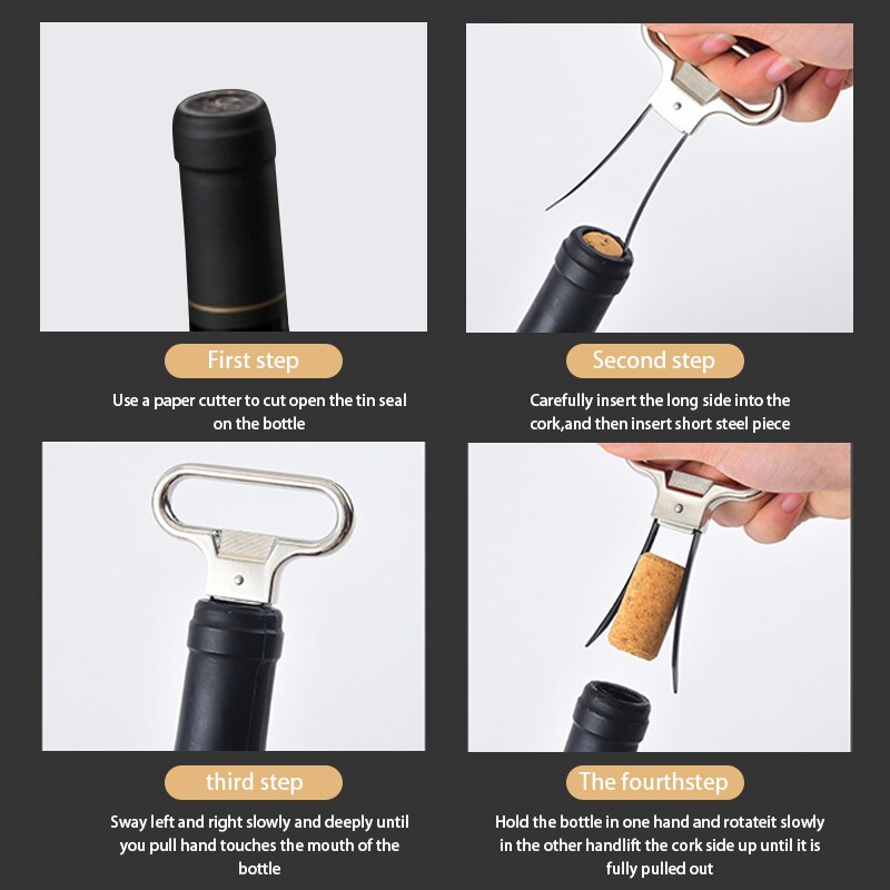 Wine Opener Set, Two-Prong Cork Puller, Waiters Corkscrew, Old Wine Beer Bottle Opener - Perfect Wine Accessories Gift