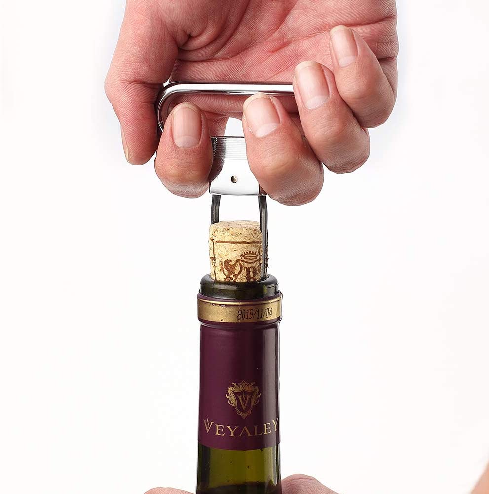 Wine Opener - Two-Prong Cork Puller &amp; Corker with Sleek Case - Durable Stainless Steel Bottle Opener &amp; Beer Opener, Great Gift