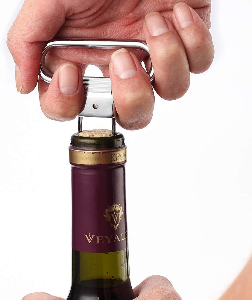 Wine Opener - Two-Prong Cork Puller &amp; Corker with Sleek Case - Durable Stainless Steel Bottle Opener &amp; Beer Opener, Great Gift