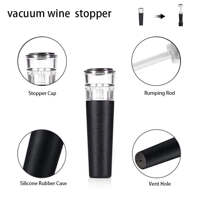 Wine Opener, Waiters Corkscrew, Wine Accessories Gift Set, Including Wine Corkscrew Bottle Opener, Wine Stopper, Wine Pourer