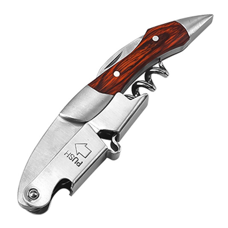 Wine Opener, Waiters Corkscrew, Wine Bottle Opener, 3-in-1 Stainless Steel Wine Key with Foil Cutter for Waiters and Bartenders