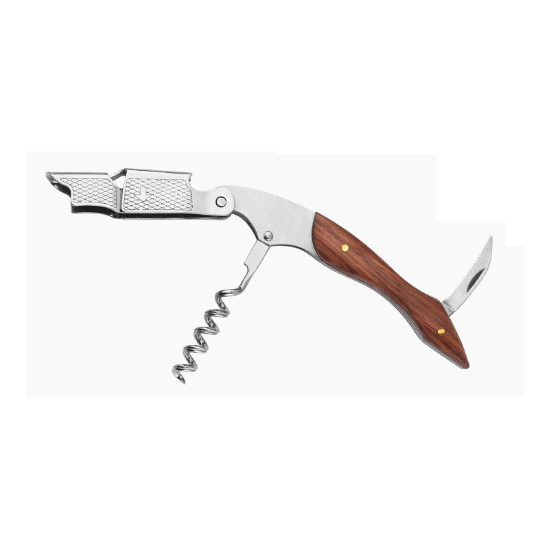 Wine Opener, Waiters Corkscrew, Wine Bottle Opener, 3-in-1 Stainless Steel Wine Key with Foil Cutter for Waiters and Bartenders