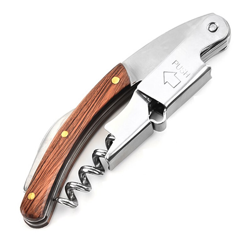 Wine Opener, Waiters Corkscrew, Wine Bottle Opener, 3-in-1 Stainless Steel Wine Key with Foil Cutter for Waiters and Bartenders