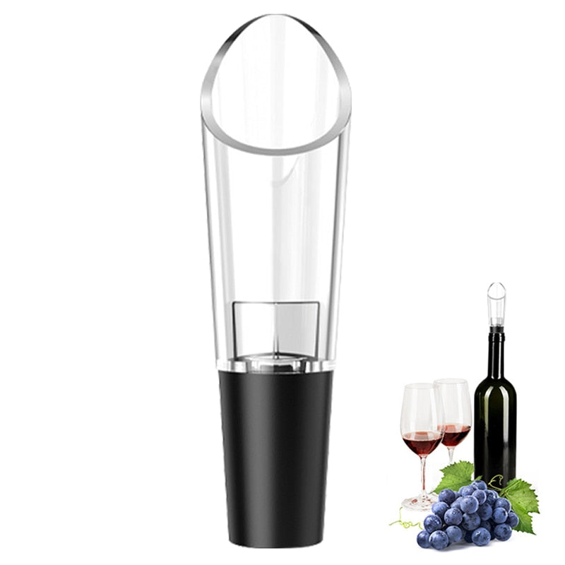 Wine Pourer, No-drips Wine Pourer, Wine Aerator and Pourer Acrylic and Rubber Wine Pourer Aerator Wine Pourer for Wine Lovers