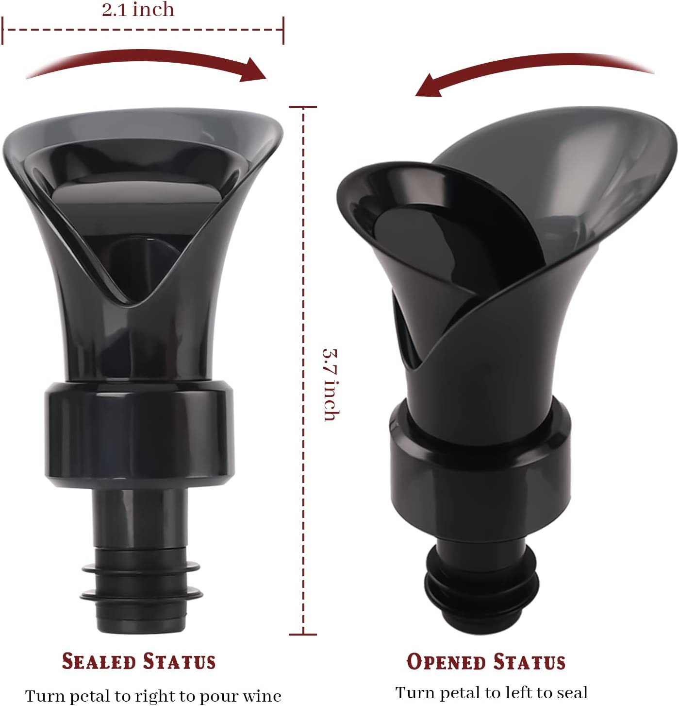 Wine Pourer Spout, 2 in 1 Wine Stopper and Aerator - Flower Shape Wine Bottle Aerator Pourer for Improved Wine Flavor