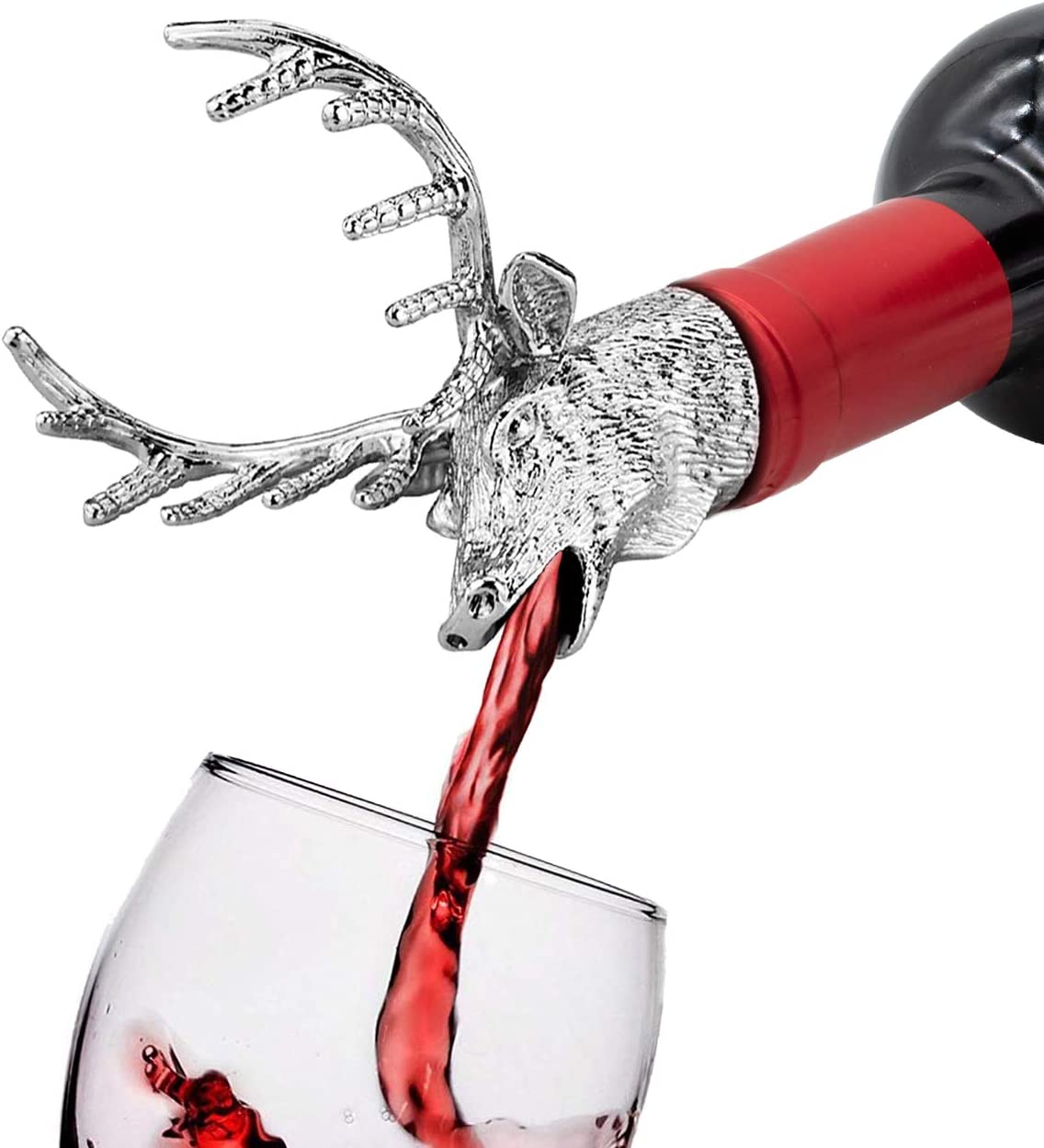 Wine Pourer Wine Aerator, Zinc Alloy Animal Head Pourer for Bar Accessories Birthday Home Party