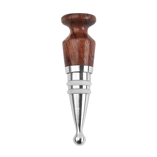 Wine Stopper, Stainless Steel Wine Stopper with Wooden Top, Wine Cork, Beverage Bottle Stopper, Wine Accessories for Gift