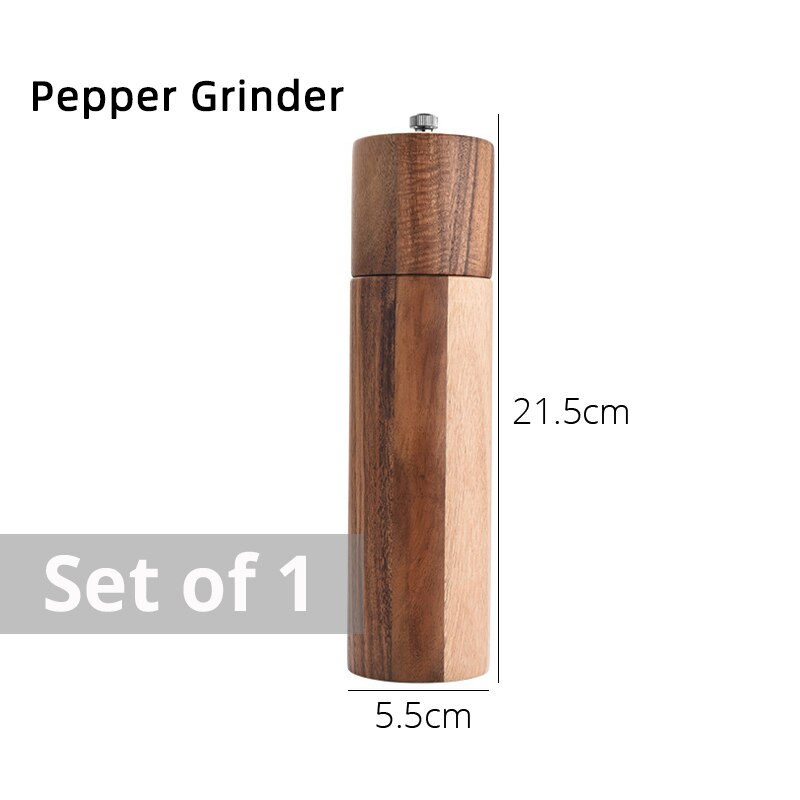 Wooden Salt and Pepper Grinders, Manual, Sea Salt and Pepper Mills for Seasoning, Meal Prep, Cooking, Serving, Dining, Tableware